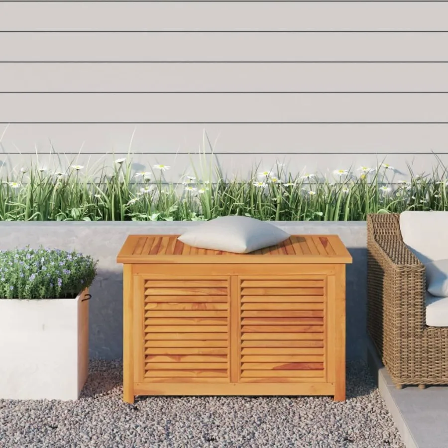 

Patio Storage Box with Bag 35.4x19.7x22.8 Solid Wood Teak
