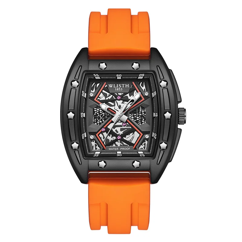 

Walis brand new men's watch barrel-shaped large dial hollow quartz watch foreign trade watch wholesale men's watch