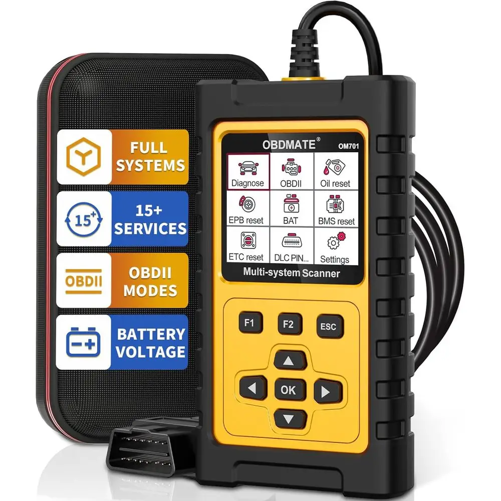 

2 Scanner for //Scion, OM701 All Systems Diagnostic Tool with 15+ Resets (Oil/ETC/EPB/ABS/SAS/BAT Register...), Full II Function