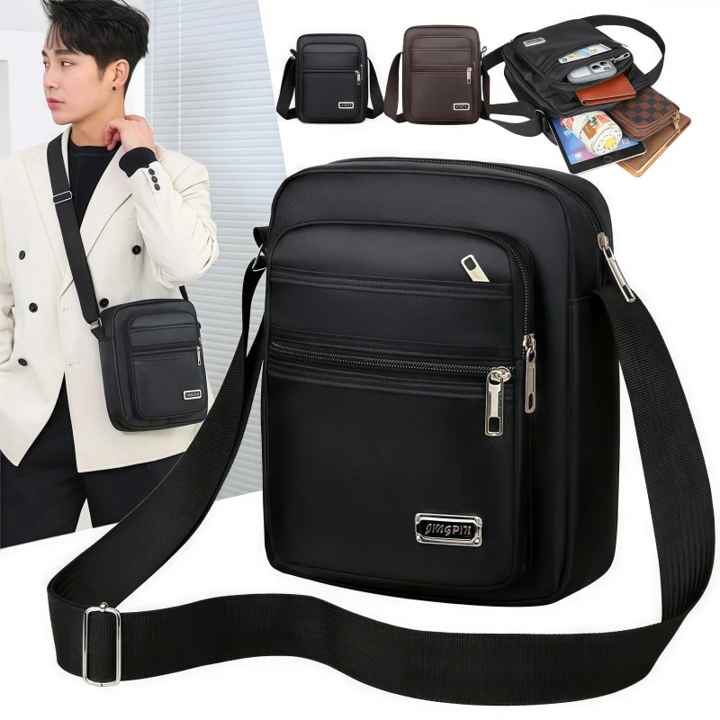 Unisex Outdoor Chest Bag - Multi-Layer Large-Capacity Stylish Oxford Cloth Crossbody Bag, Casual Multifunctional Sports Shoulder Strap with Adjustable Zipper Closure and Anti-Theft Design, Suitable for Daily Commuting, Outdoor Sports, and Adventures