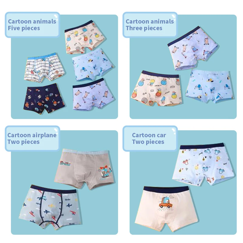 Children Boy Briefs Cotton Soft Toddler Cartoon Girl Short Panties Kid Underwear for Infant Boy Teen Underpant 2 -15 Years