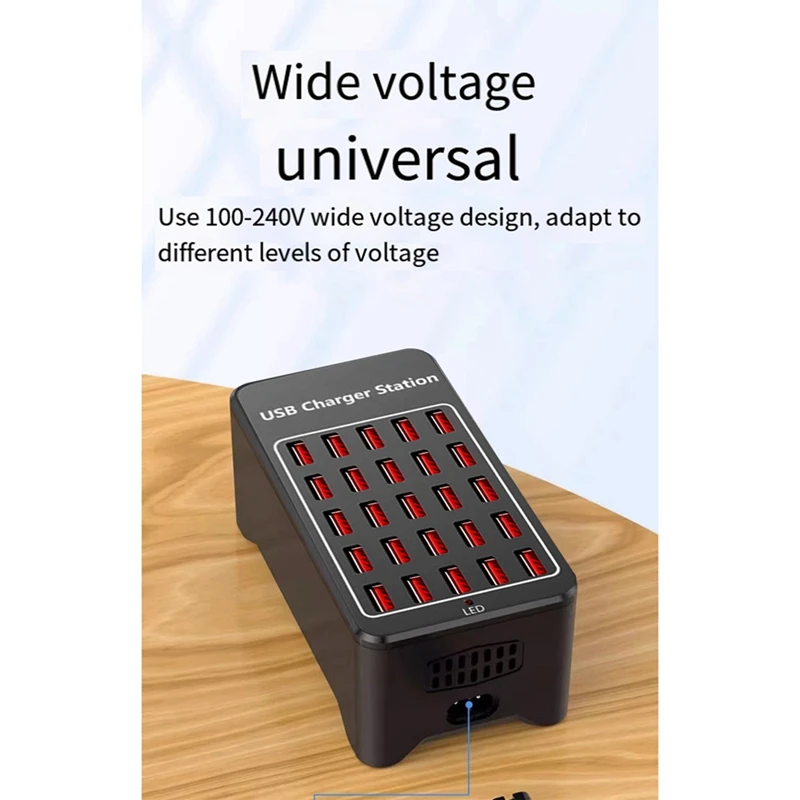 USB Charger 25 Ports HUB 150W Universal Wall Desktop Fast Charging Station Dock For Mobile Phone Power Adapter US Plug