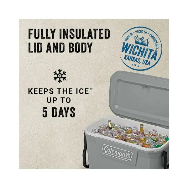 316 シリーズ ホイール付きクーラー 101 缶/62 クォート ハードサイド クーラー - グレー