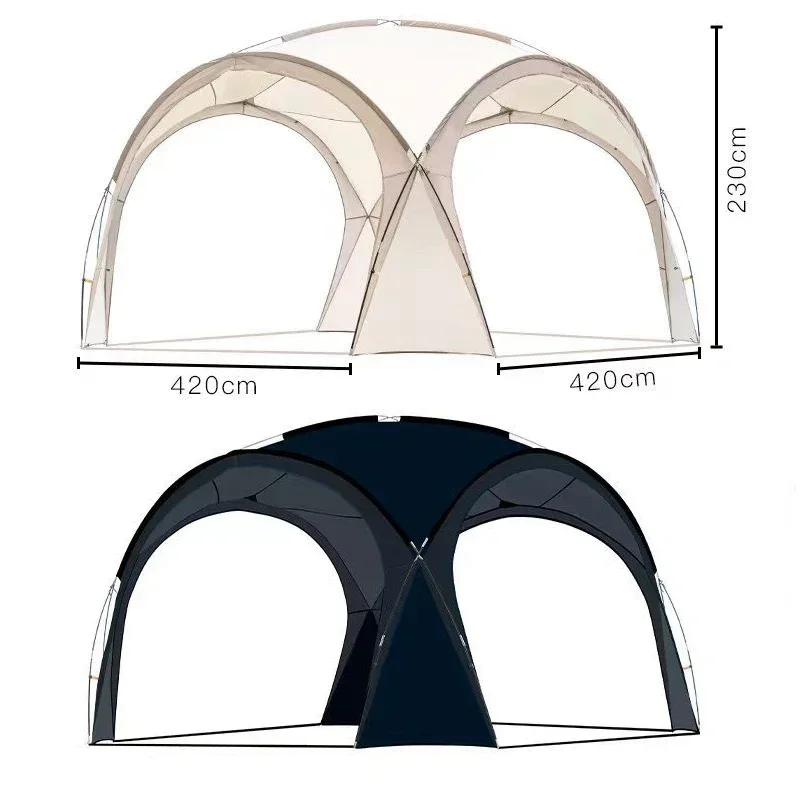 Dome Canopy Large Tent Outdoor Extra Large Camping Awning Outdoor Sun Protection Hiking Rainproof Pavilion Anti-Mosquito