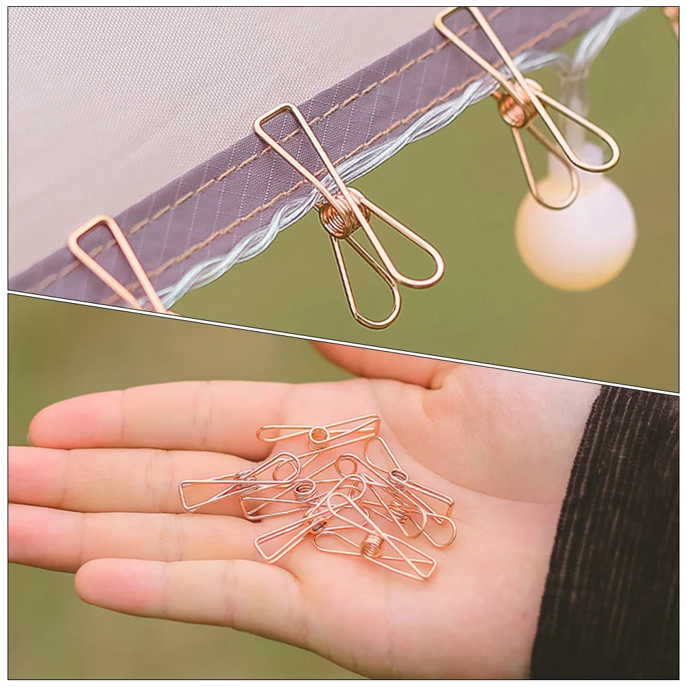 30Pcs Metal Bag Clips Strong Sealing Clamps for Food Packaging Reusable Snack Holders Versatile Kitchen Organizers Light String