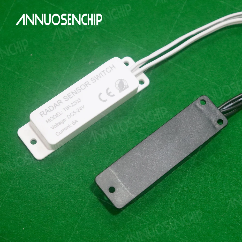 Hidden Type Radar Motion Sensor Switch DC 5-24V 5A, Auto On/Off Microwave Sensor for LED Lights Cabinets Smart Home Easy Install