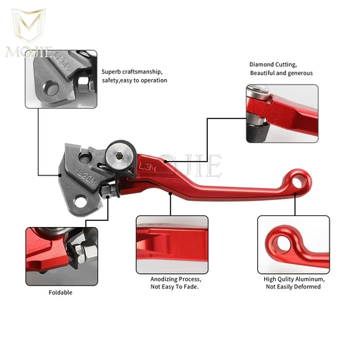 Imagen 2 del producto Para Honda CRF 150 230 250 450 R X RX F L M CRF 150R 250R 450R CRF 250X 450X 450RX 150F 230F 250L/M palancas de embrague de freno pivotante CNC