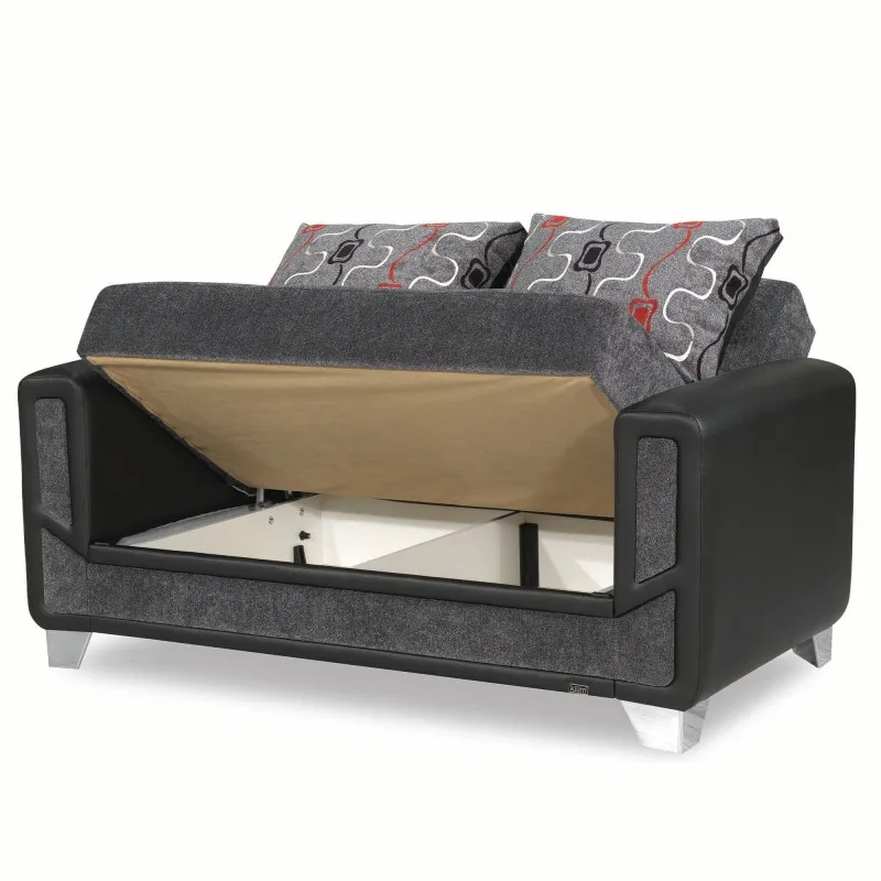 PrimeNest PluseCraft Collection Мягкий трансформируемый двухместный диван с местом для хранения, серый