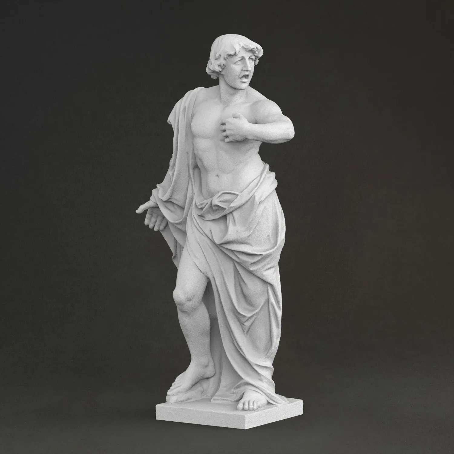 

"Male Singer" Sculpture, 3D Printed Resin Material, Hand-Painted, Plaster-like Texture Decoration (Ships within 10 days)