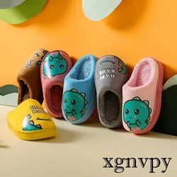 Winter Children‘s Slippers 2022 New Kids Slippers Dinosaur Warm Plush Indoor Autumn Non-Slip Soft Plush Slipper for Boys Girls