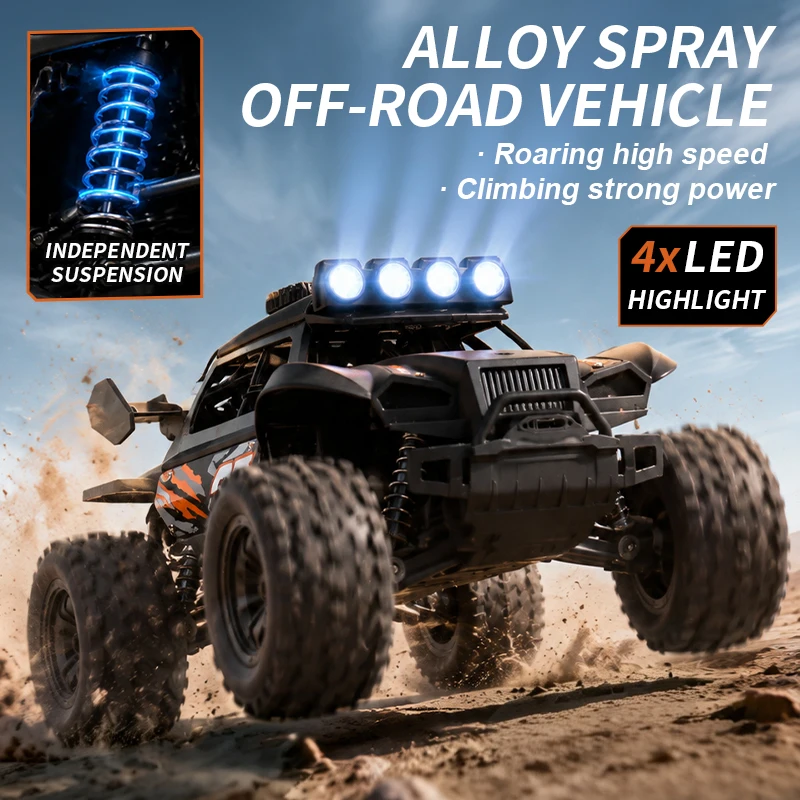 New RC Car 1:16 Model With LED Lights Radio Off-road Remote Control Climbing Vehicle Outdoor Cars Drift Race Toys Boys Gifts