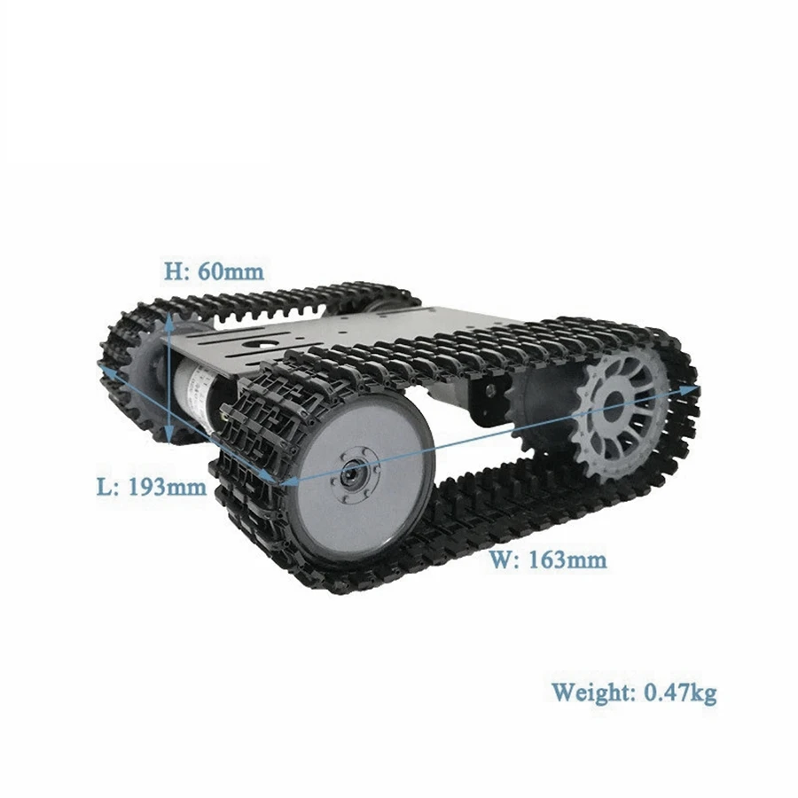 Smart Tank Car Chassis Tracked Crawler Robot Platform with Dual DC 12V Motor for DIY for Arduino T101-P/TP101