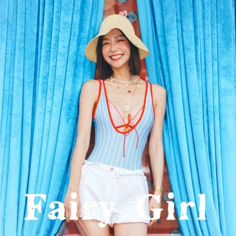 شريطية بذلة ملابس السباحة المرأة مثير مجموعة البكيني الخصر جوفاء خارج ملابس السباحة النساء البوهيمي عطلة عادية عبر الظهر ملابس السباحة