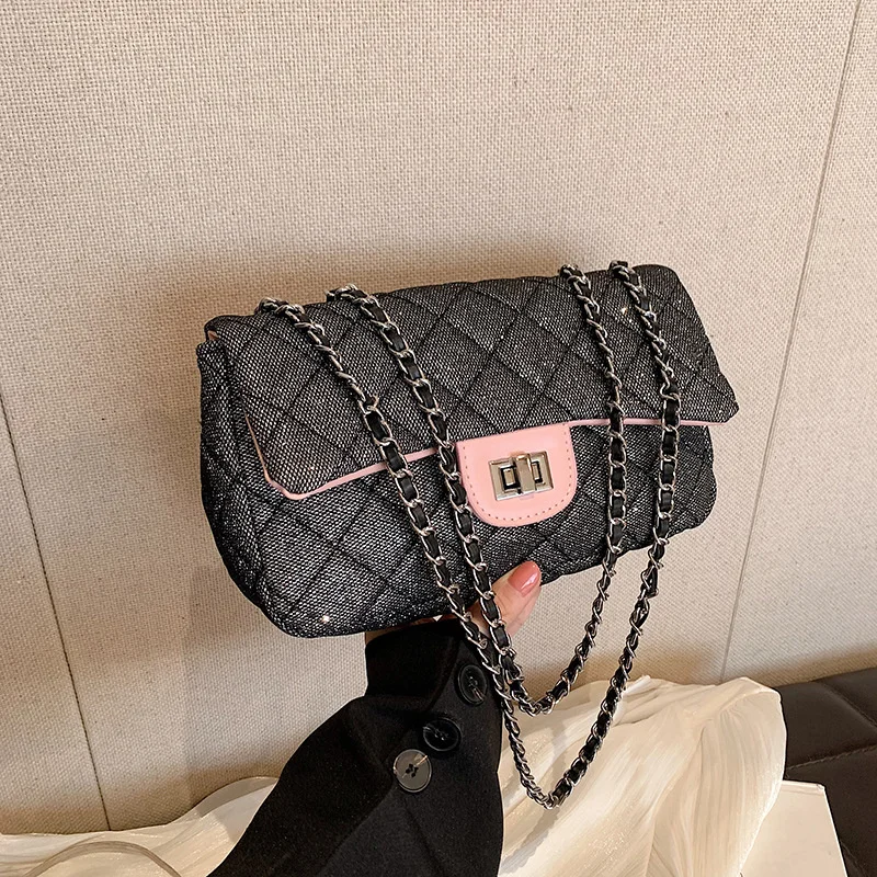 

Diamond Lattice Square Bags Fashion Chain Flap Shoulder Bags Elegant Lady Crossbody Bags Casual Commuter Messenger Bag For Women