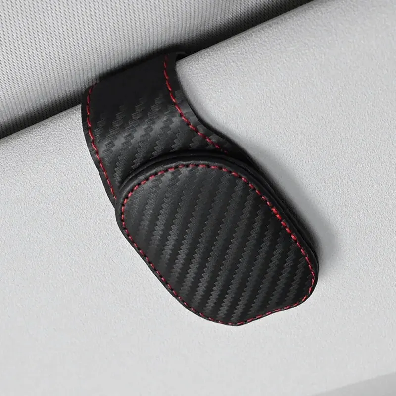 Universele Auto Auto Zonneklep Lenzenvloeistof Hanger Clip Lederen Bril Houder Magnetische Multifunctionele Auto-Accessoires Opslag