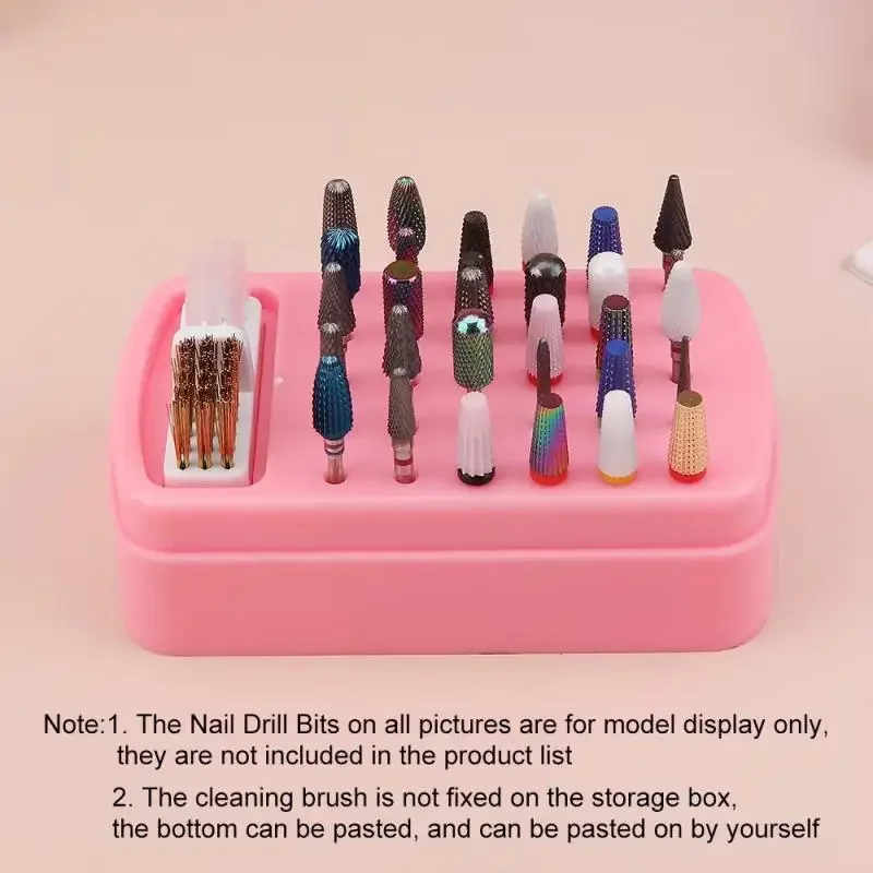 30 Holes Nail Drill Bit Holder Storage Acrylic Nails Organizer Box for Grinding Head Display Stand Manicure Accessories Tools