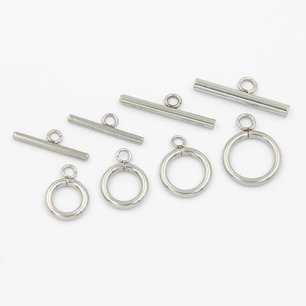 

20Sets Stainless Steel Jewelry Buckles DIY Bracelet Necklace Toggle Clasps Cadmium Free Lead Free Lustrous Inventive