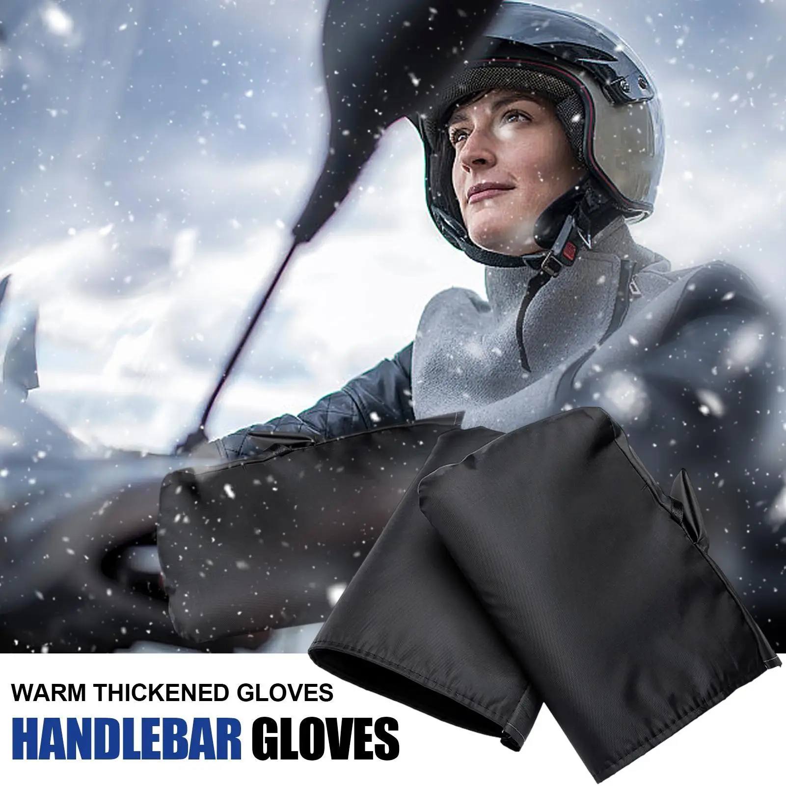 Motorcycle Handlebar Mittens Waterproof Thicken Gloves Fleece Lining Handlebar Mitts For Motorcycle Scooter ATV Snowmobile Cold