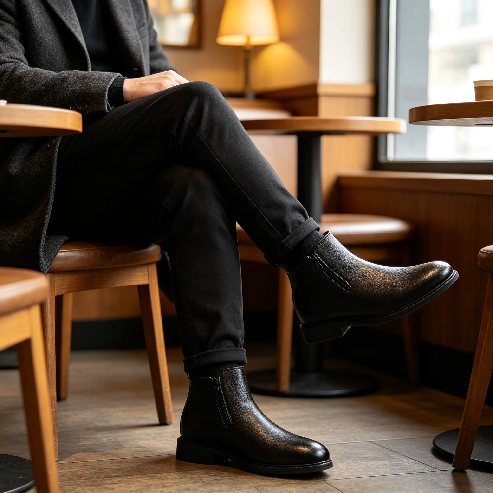 데사이 남성용 넓은 발볼의 옆면 지퍼 부츠, 인조 가죽 - Men Formal Wear With Boots 리뷰 및 가격