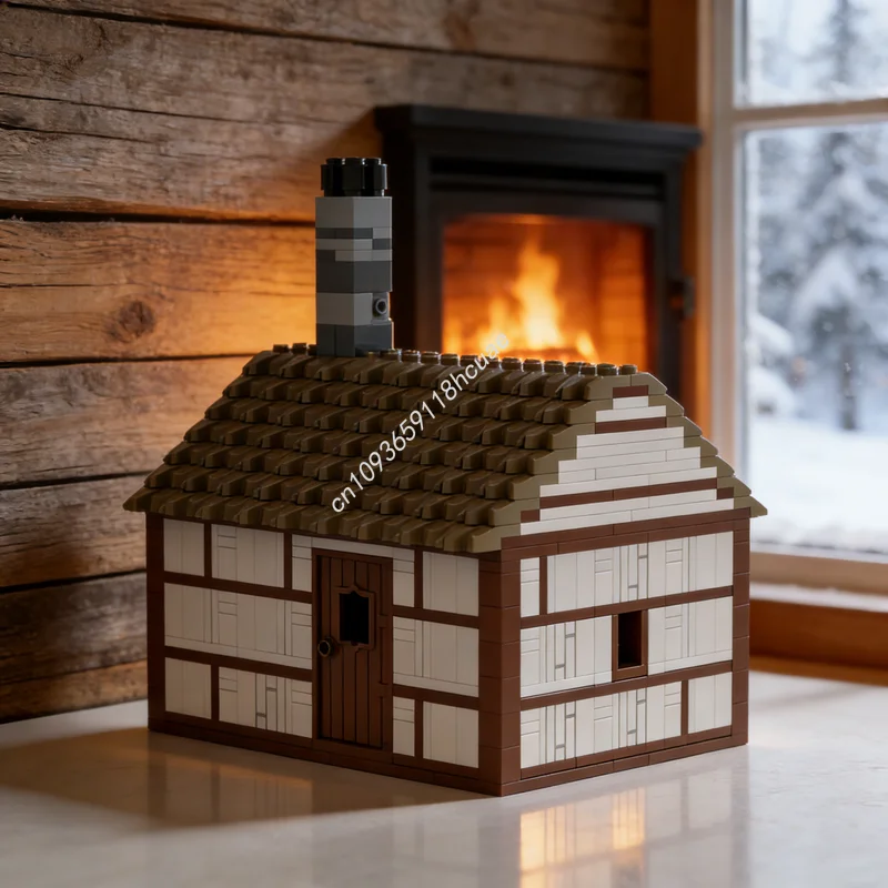 682 elementy MOC Zamek Średniowieczny Dom Model Klocki Konstrukcyjne Architektura Zabawki DIY Składanie Kreatywne Pomysły Prezenty Świąteczne Edukacja