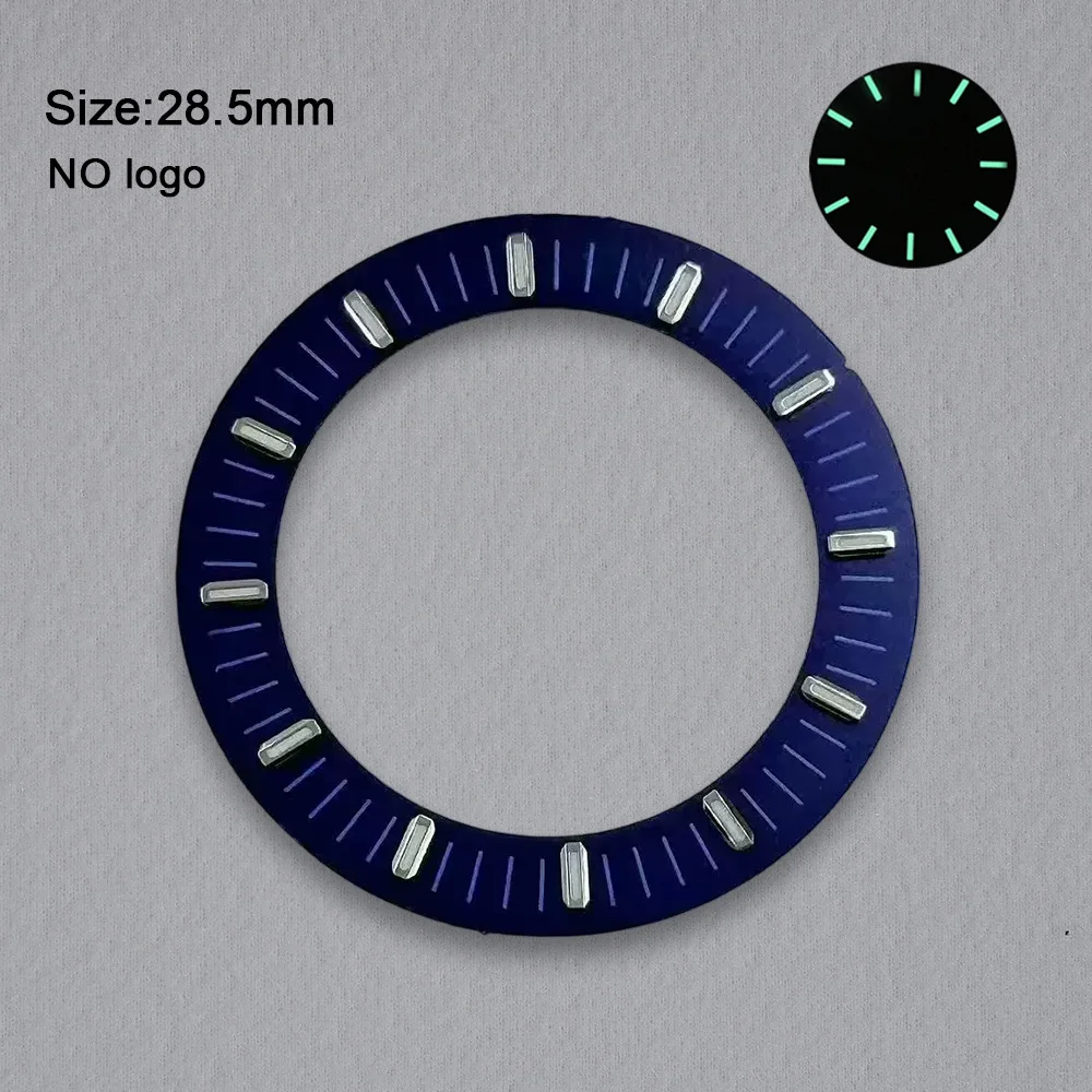 NH38 Dial No Logo Blank Hollow Out Dial 28.5mm Dial For NH38 Movement Green Luminous Watch Dials Hands Accessories Repair Tools