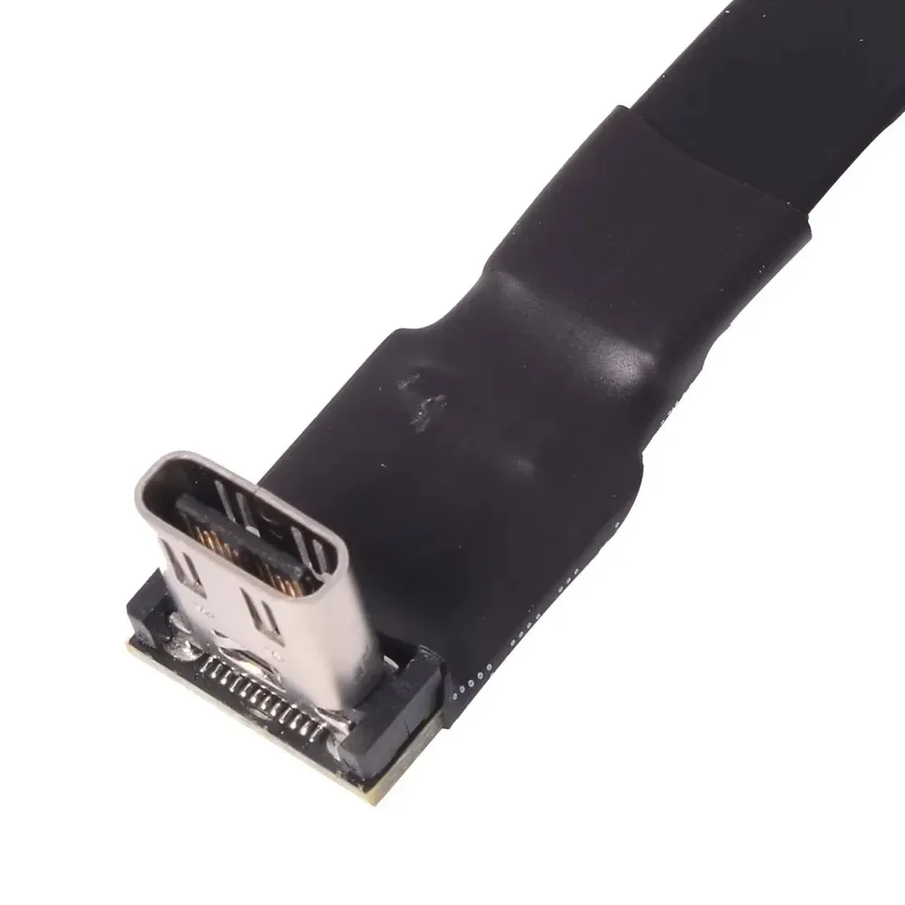 USB-C Type C Female UP Down Angled 90 Degree to USB 3.1 USB-A Male Elbow Data Cable USB Type-C FPV Flat Cable 10Gbps Aerial Cord
