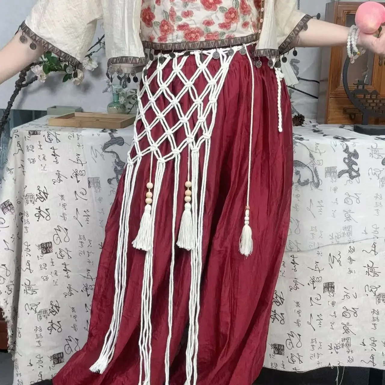 New Weave e Scarf Waist Wrap Women's Ethnic Ancient Sle Faionable Belted Skirt Accory Fre Original Design