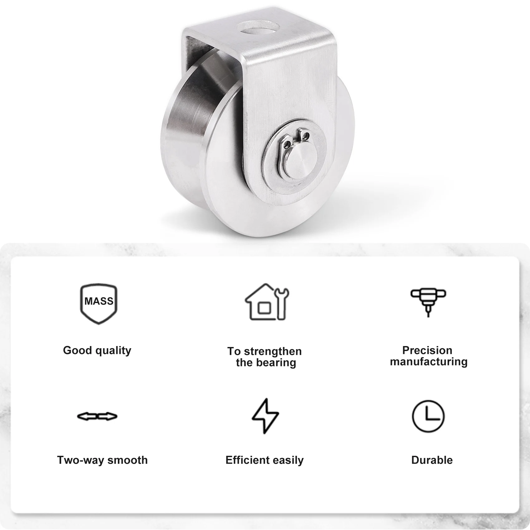 

Роликовый механизм AB15-2 дюйма V-образной формы из нержавеющей стали 304 с подшипником для раздвижных ворот, для транспортировки и перемещения грузов