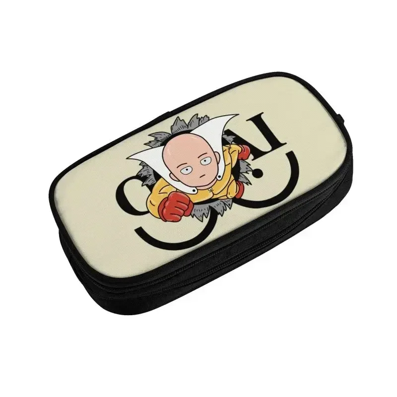 Anime Saitama One Punch Man Capacity Pencil Pen Case Stationery Bag Pouch Holder Box Organizer for Teens Girls Adults Student