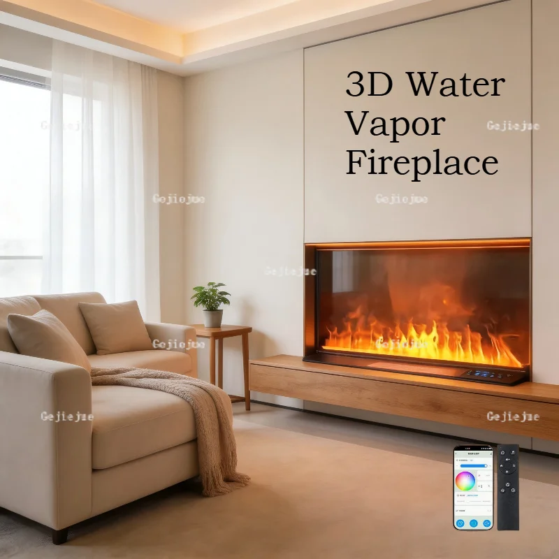 Gold Mist Fireplace Firepit Electric Fireplace 3D Mist Flame Water Vapor Fireplace Safe Cool Touch Design Mist Technology Firebo
