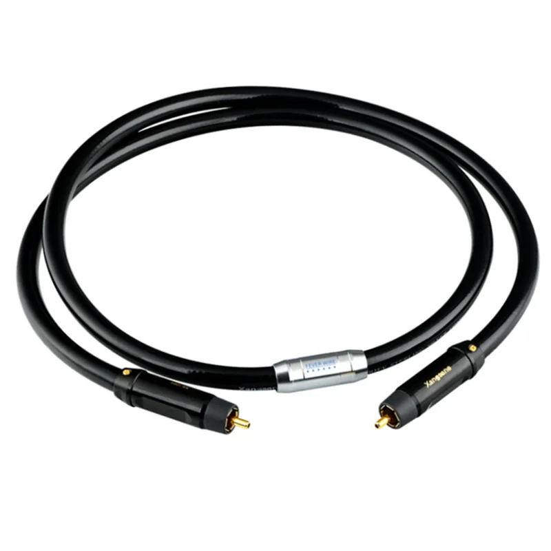 

Pure Silver RCA Coaxial Cable 75Ohm Subwoofer Cable Output SPDIF Digital Decoding TV Power Amplifier 5.1 Audio Cables