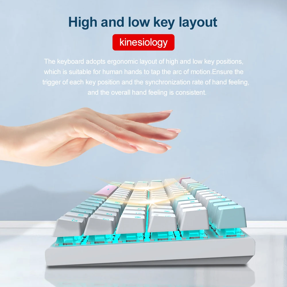 E-YOOSO Z19 USB Mechanical Gaming Keyboard Blue Red Switch 94 Keys Wired cable for Compute Laptop PC