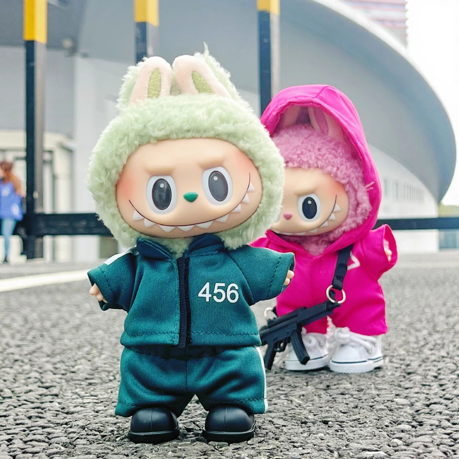 ملابس دمى ل 17 سنتيمتر Labubu معكرون سلسلة الفينيل دمية المأكولات البحرية لعبة سلسلة ملابس الاطفال الهدايا اكسسوارات المنظمون لباس غير رسمي