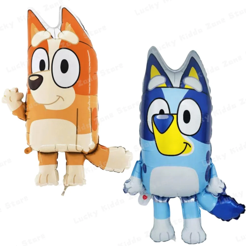 1/2 Uds Globos Bluey dibujos animados Bingo en forma de personaje globo de aluminio Baby Shower niños decoraciones para fiesta de cumpleaños juguete regalos de aire