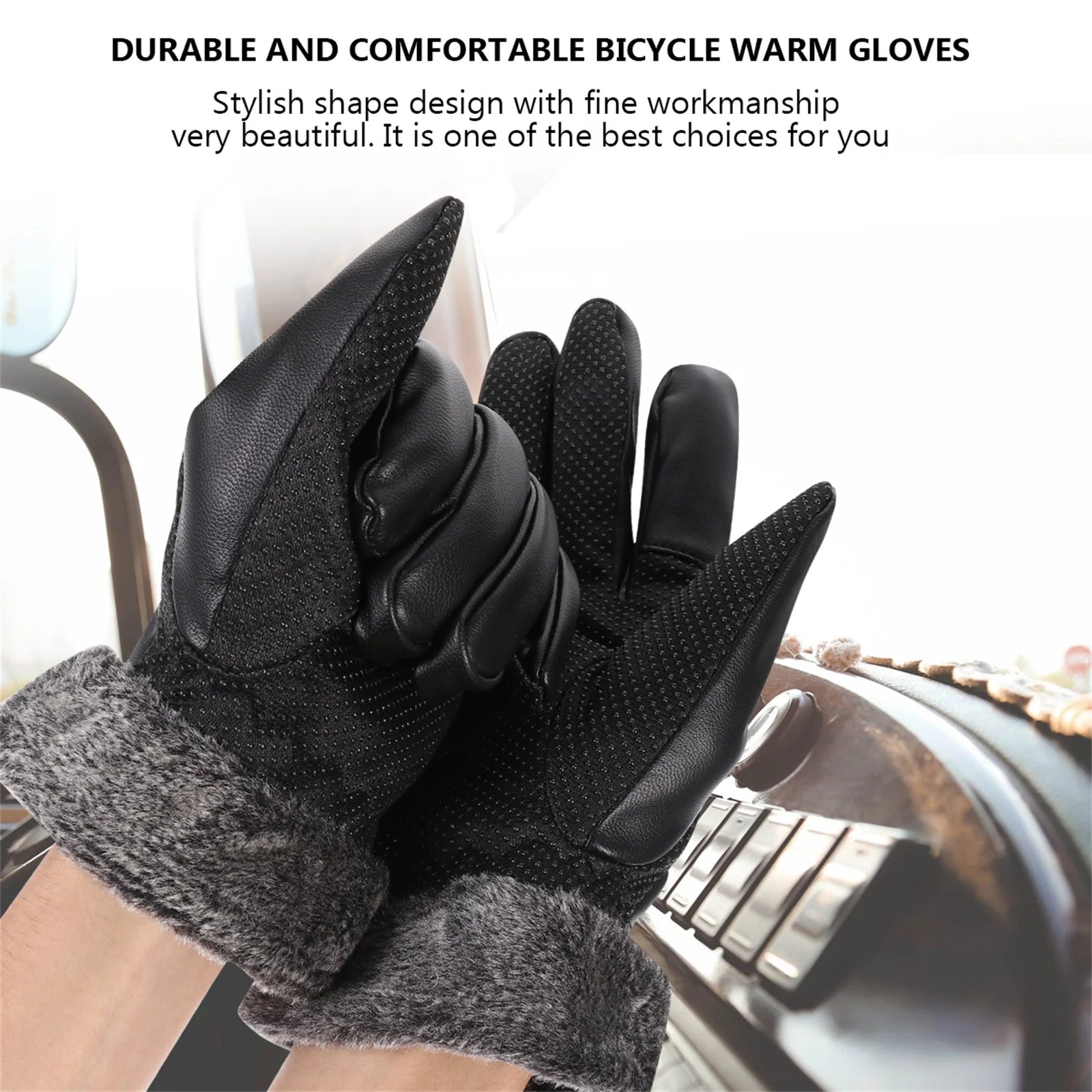 

Touch Screen Warm For Men Women Winter Cycling Windproof Unisex Gloves Black Finger Warm Outdoor Gloves For Friends