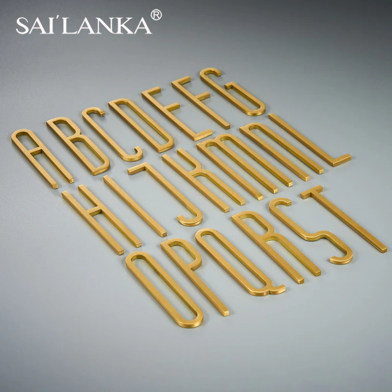 SAILANKA Brass House Numbers Letters A-Z Door Plates Decorative Wall Letters Personalized Symbols Address Hardware  Accessories