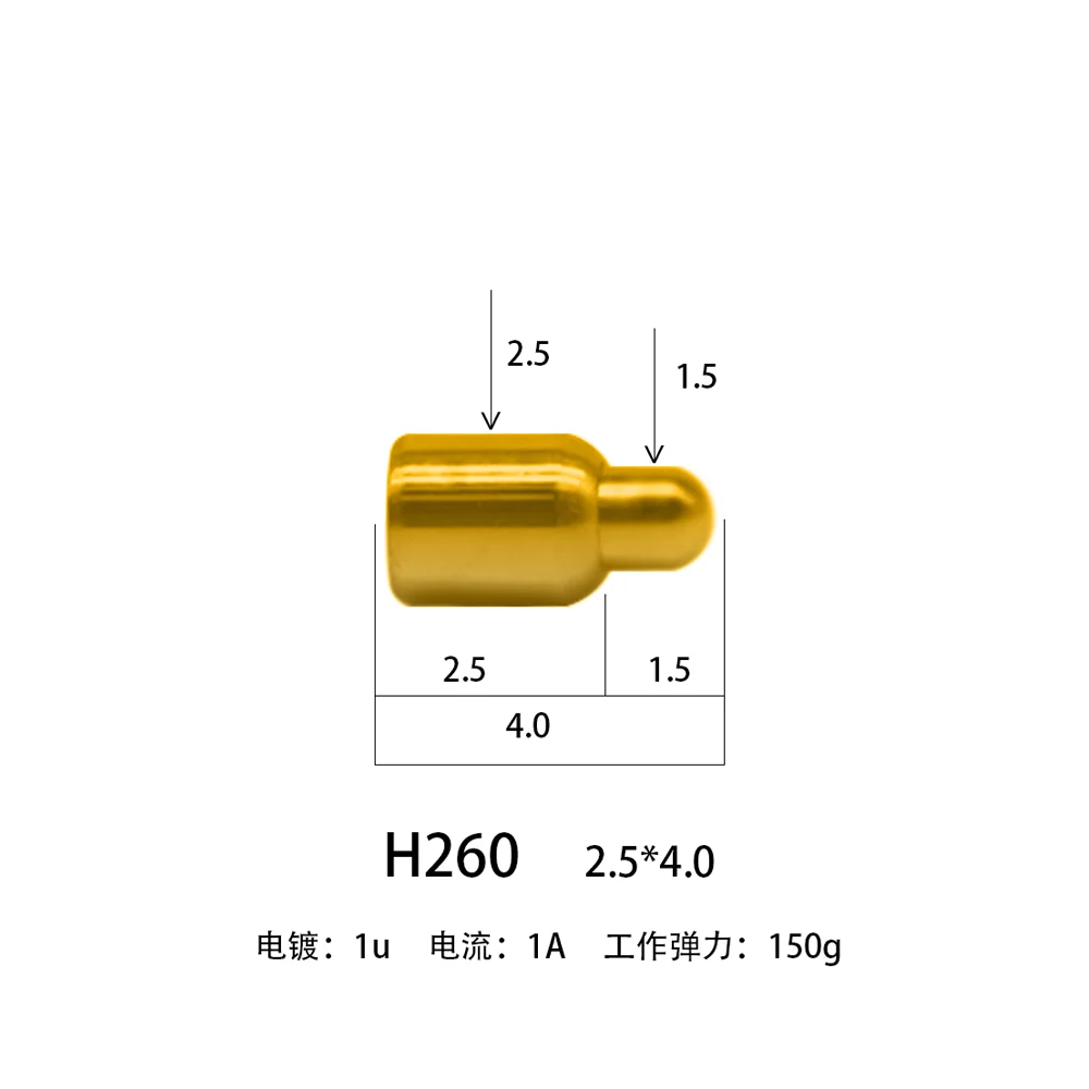 5 pièces H240-H260 l'autorisation pipeline 20A 1.5A PKnitting Pin connecteur Pogopin batterie Contact à ressort SMD illac PCB Test sonde 2.0 5.0 3.8 3.2