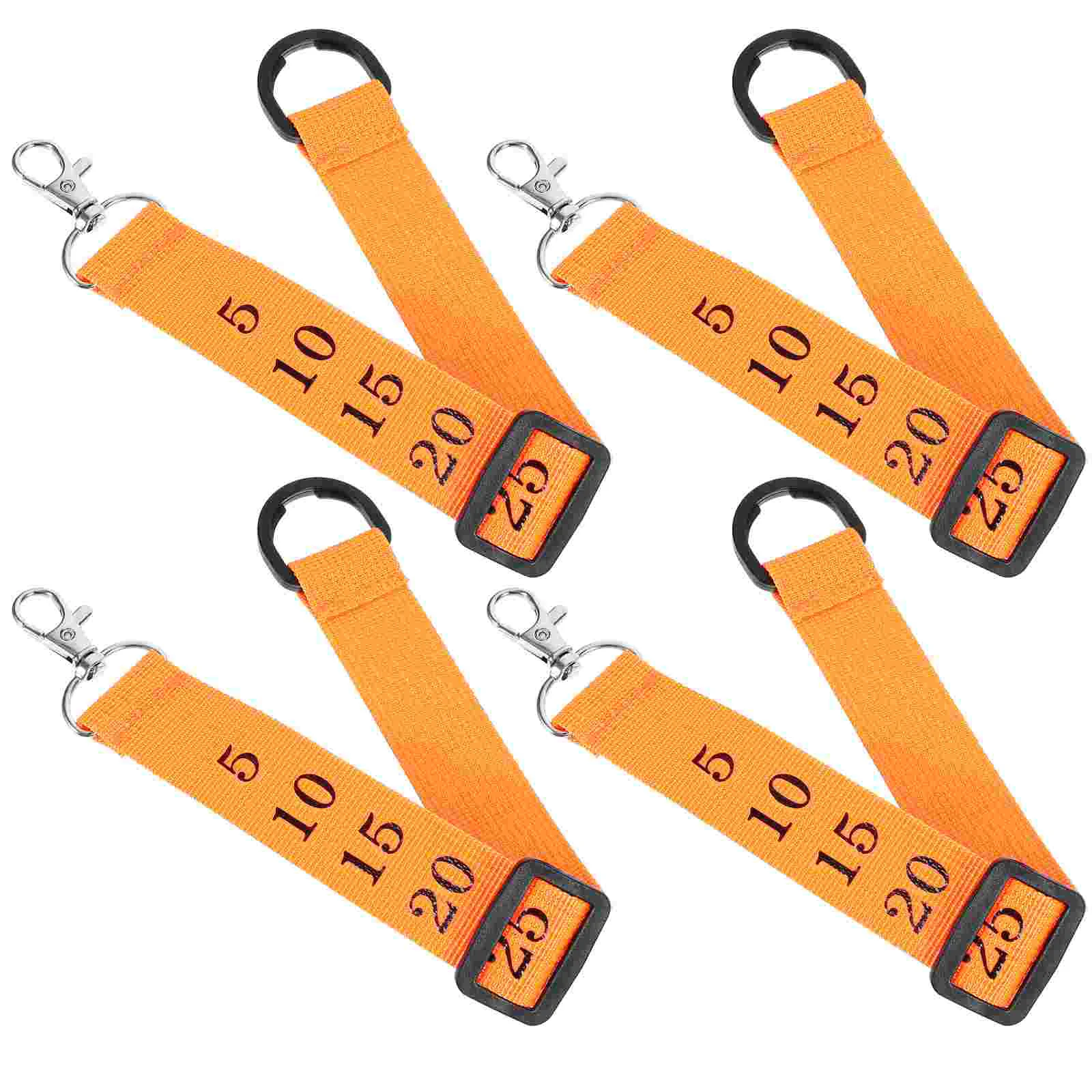 

4 Pcs Football Referee Gear Chain Clip Numbered Band Equipment Wrist Sliding Side Orange Accessories