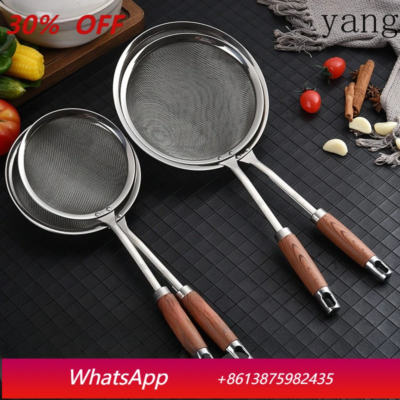 

LTT Creative Black Wood Grain Handle Stainless Steel Colander Spoon Dross Screen Colander Kitchen Tools