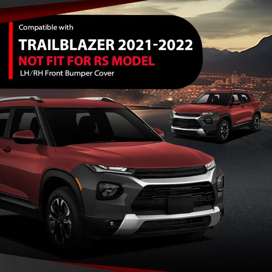 غطاء المصد الأمامي للسائق الجانب الأيسر متوافق مع موديلات تشيفي تريل بليزر 2021-2022 يستبعث حواف RS مصممة لتعزيز V #3