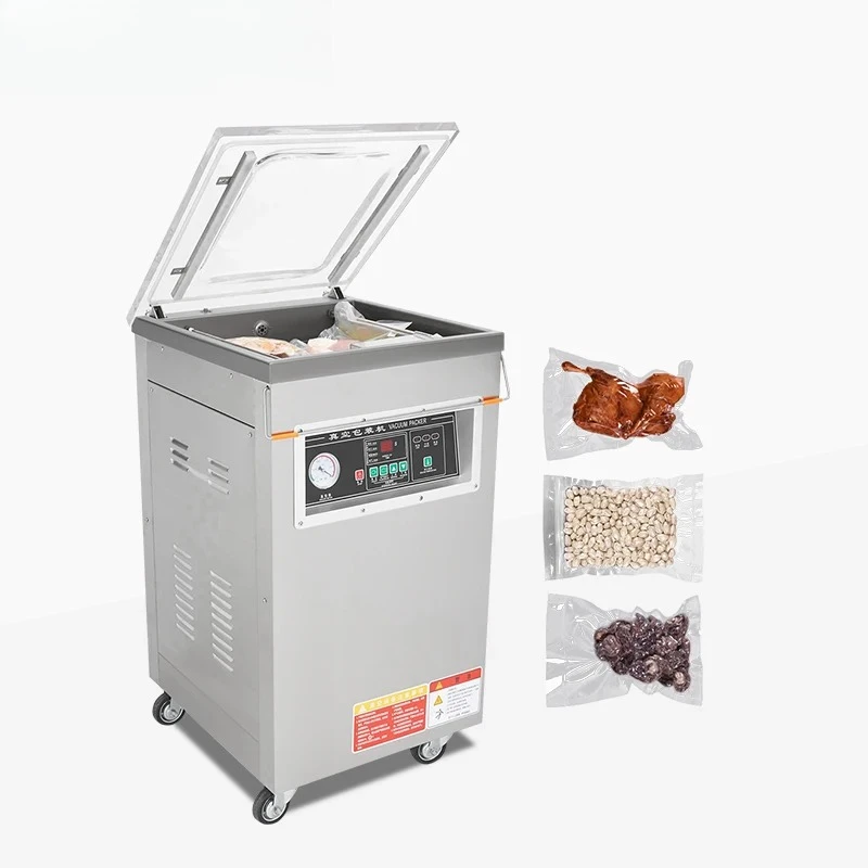 DZ-400 Commercial Semi-Automatic Vertical Vacuum Sealer for Fruit for Food Rice Meat Fish Packaging Pouch Type