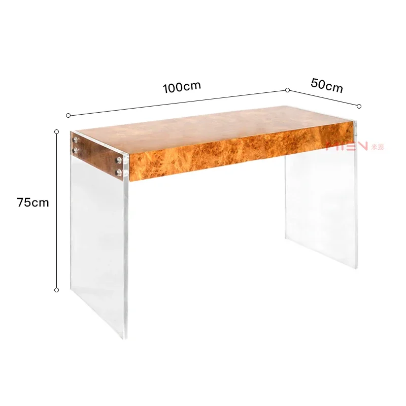 

Desk Tumor Skin Desktop Organic Glass Metal Combined Writing Desk Office