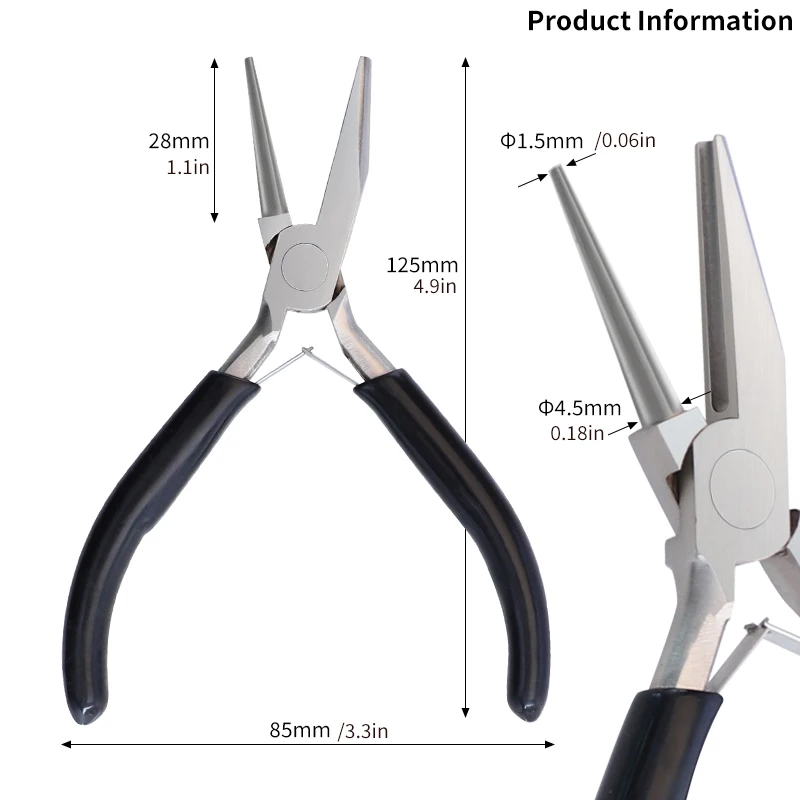 1PC Wire Looping Pliers 5'' Round Concave Pliers Precision Wire Bending Tools for DIY Jewelry Making Hobby Projects