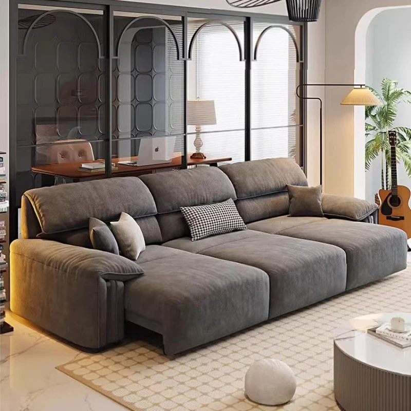 

Electric multi-functional sofa living room retractable adjustment fabric sofa bed integrated dual-purpose