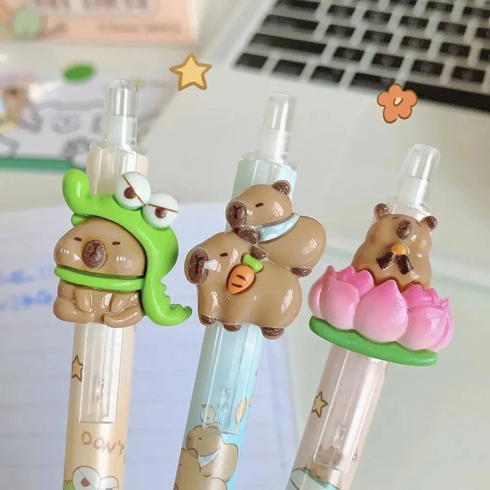 Stationery Kawaii Capybara Gel Pen Cartoon Blue Ink Erasable Pen ST Nib 0.5mm Cute Writing Pen School