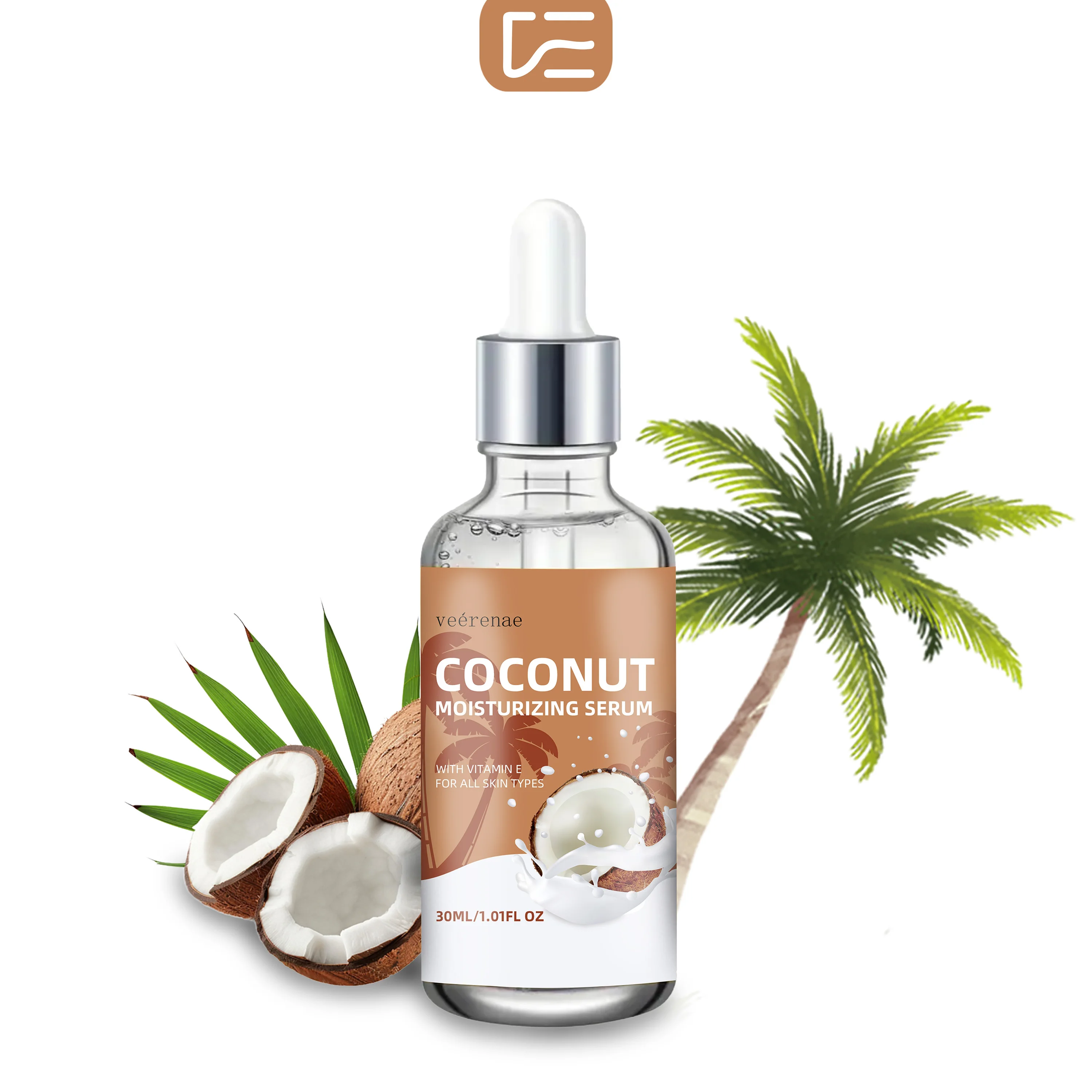 veérenae COCONUT MOISTURIZING SERUM - Instant Firming & Smoothing. Fast-Absorbing, For All Skin Types