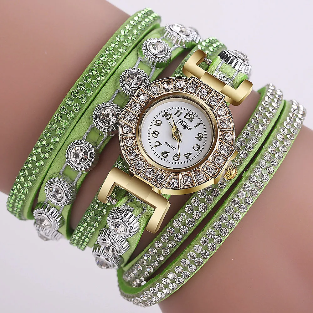 Women Watch Fashion Leather With Diamond Bracelets for Women Clock Ladies Watches Casual Fashion Noble Elegant Relogio Feminino