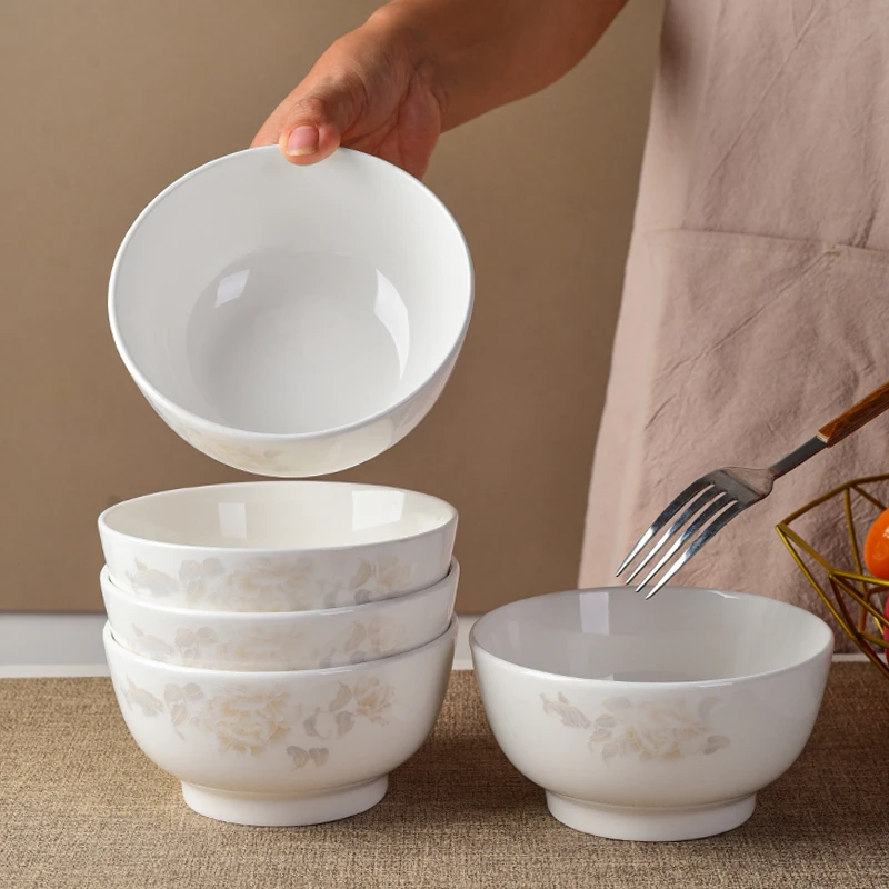 

Chinese Sle Cerc Bowl Set Adult Dinnerware Combination Fi Plate Noodle Bowl Soup Bowl Small Spoon Bone Di