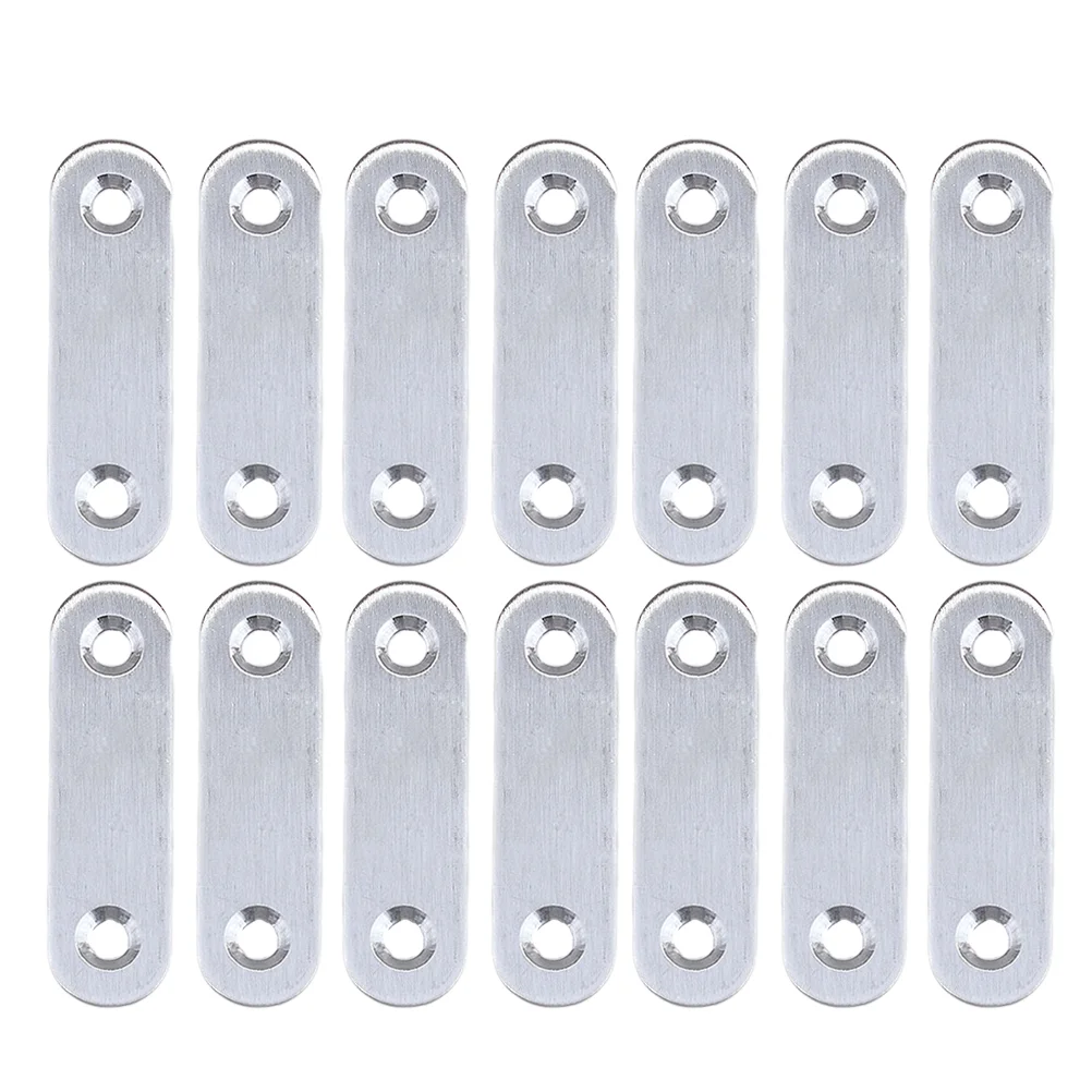 

20 PCS Stainless Steel Angle Iron Corrosion-resistant Brace Metal Bracket Connecting Plate Brushed Finish