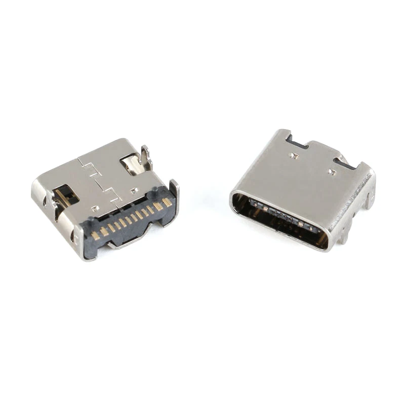 10PCS SMT USB 3.1 Type-C 16Pin Female Connector For Mobile Phone Charging port Charging Socket Tow feet plug